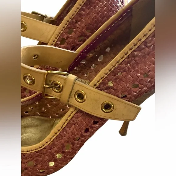 Miu Miu Vintage woven leather Mary Jane pumps. Size 38.5 - Picture 4 of 11